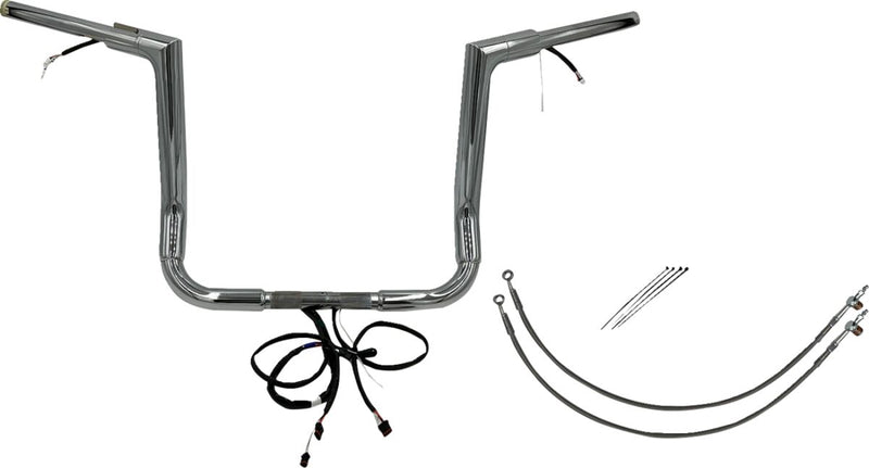 FAT Baggers INC. EZ Install Wired 1-1/2" Flat Top Handlebar Kit - Chrome - 602214