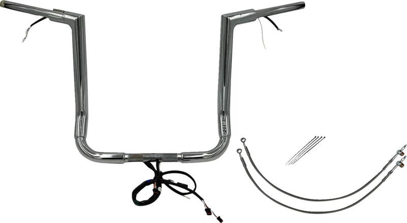 FAT Baggers INC. EZ Install Wired 1-1/2" Flat Top Handlebar Kit - Chrome - 602216