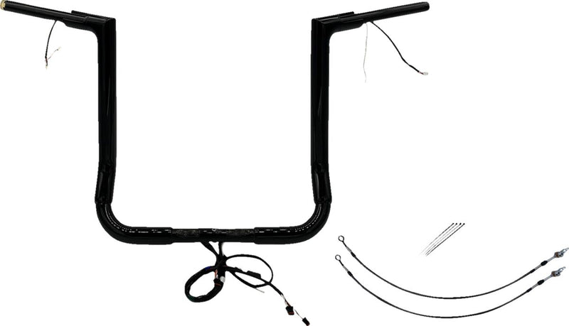 FAT Baggers INC. EZ Install Wired 1-1/2" Flat Top Handlebar Kit - Black, Gloss - 602216-B