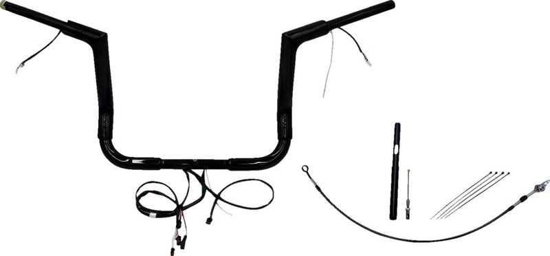 FAT Baggers INC. EZ Install Wired 1-1/2" Flat Top Handlebar Kit - Black, Gloss - 612012-B
