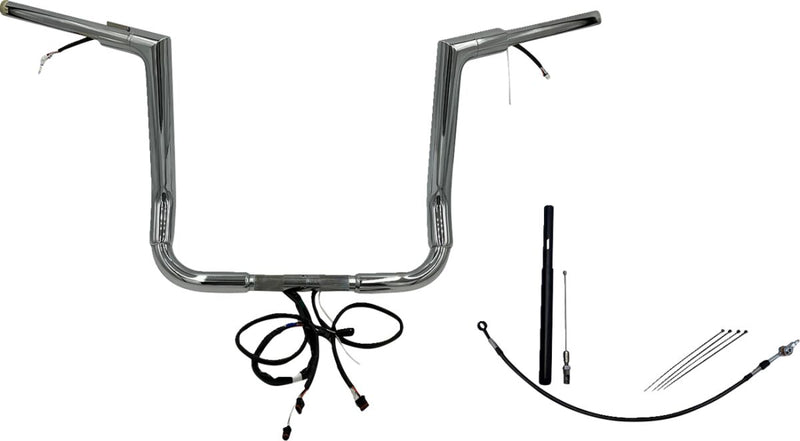 FAT Baggers INC. EZ Install Wired 1-1/2" Flat Top Handlebar Kit - Chrome - 612014