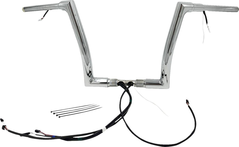 FAT Baggers INC. EZ Install Wired 1-1/2" Flat Top Handlebar Kit - Chrome - 601312