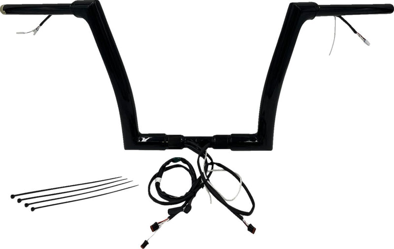 FAT Baggers INC. EZ Install Wired 1-1/2" Flat Top Handlebar Kit - Black, Gloss - 601312-B