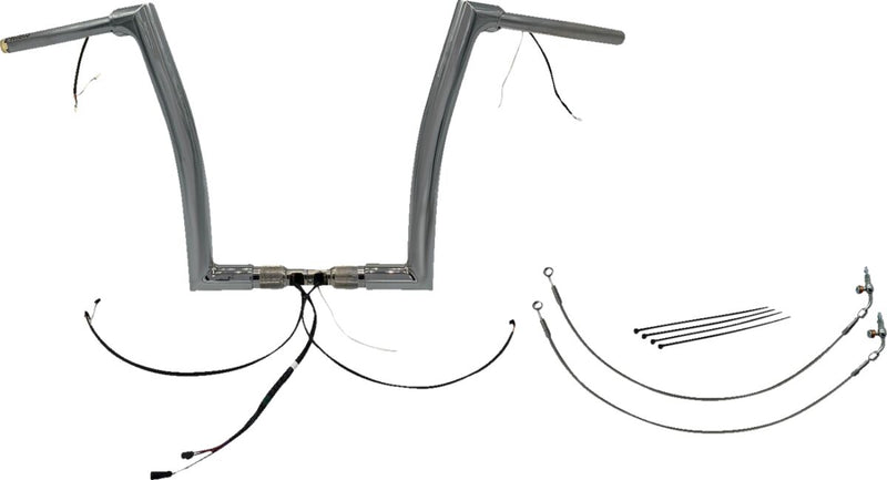 FAT Baggers INC. EZ Install Wired 1-1/2" Flat Top Handlebar Kit - Chrome - 601314