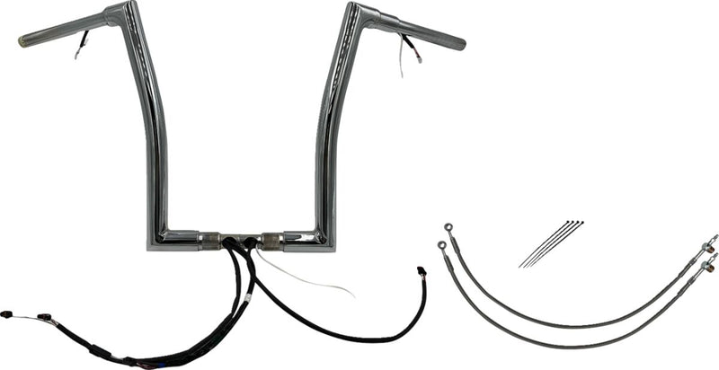 FAT Baggers INC. EZ Install Wired 1-1/2" Flat Top Handlebar Kit - Chrome - 601316