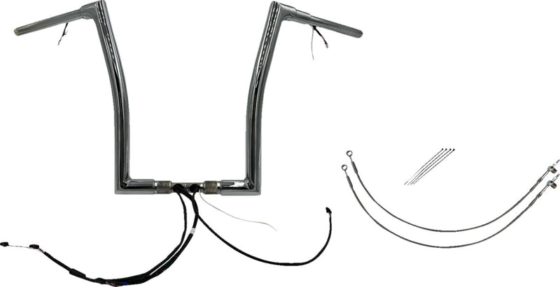 FAT Baggers INC. EZ Install Wired 1-1/2" Flat Top Handlebar Kit - Chrome - 602316