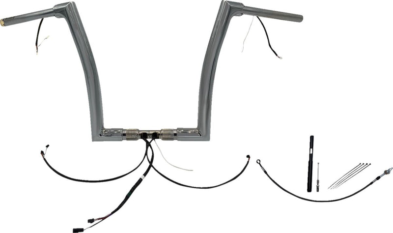 FAT Baggers INC. EZ Install Wired 1-1/2" Flat Top Handlebar Kit - Chrome - 612914