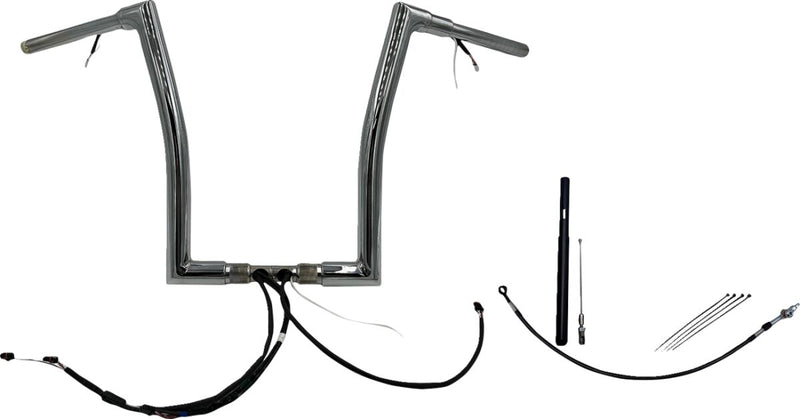 FAT Baggers INC. EZ Install Wired 1-1/2" Flat Top Handlebar Kit - Chrome - 612916