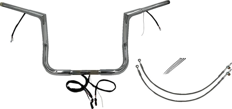 FAT Baggers INC. EZ Install Wired 1-1/4" Flat Top Handlebar Kit - Chrome - 701212
