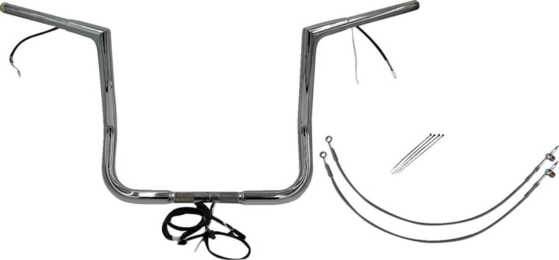 FAT Baggers INC. EZ Install Wired 1-1/4" Flat Top Handlebar Kit - Chrome - 701214