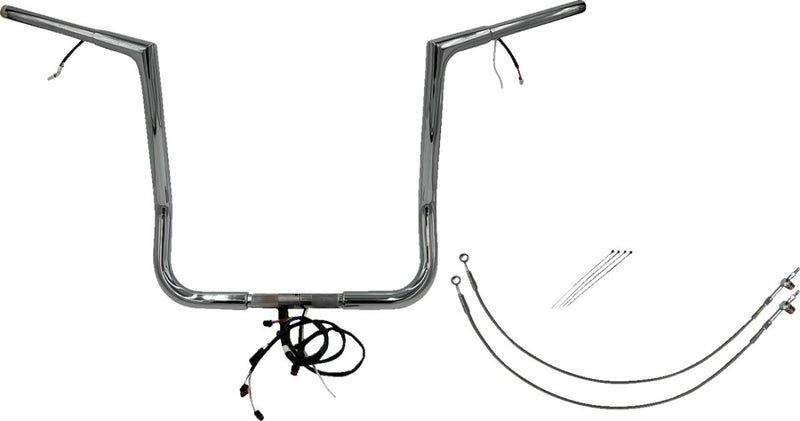FAT Baggers INC. EZ Install Wired 1-1/4" Flat Top Handlebar Kit - Chrome - 701216
