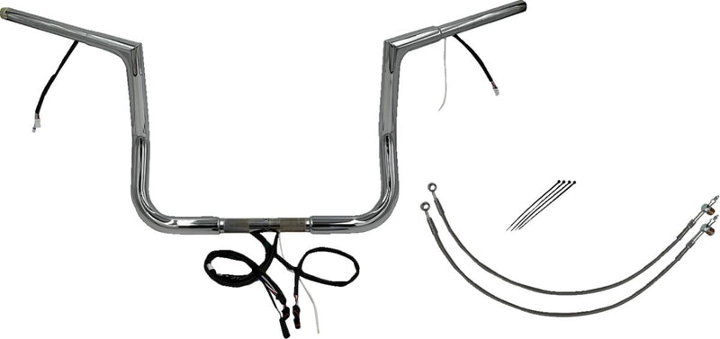 FAT Baggers INC. EZ Install Wired 1-1/4" Flat Top Handlebar Kit - Chrome - 702212