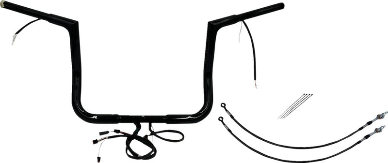 FAT Baggers INC. EZ Install Wired 1-1/4" Flat Top Handlebar Kit - Black, Gloss - 702212-B