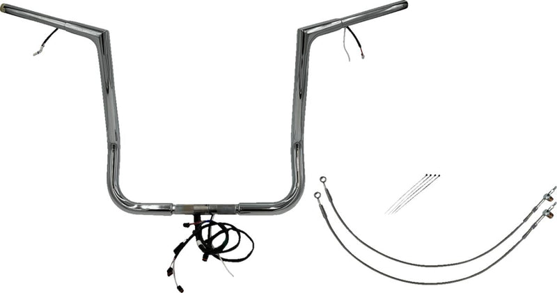 FAT Baggers INC. EZ Install Wired 1-1/4" Flat Top Handlebar Kit - Chrome - 702216