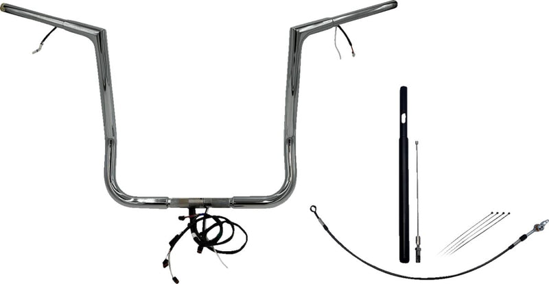 FAT Baggers INC. EZ Install Wired 1-1/4" Flat Top Handlebar Kit - Chrome - 712016