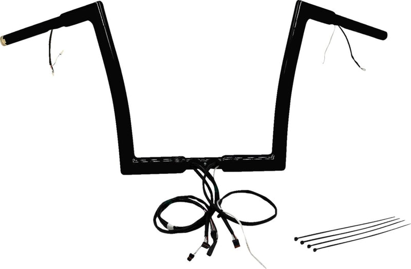 FAT Baggers INC. EZ Install Wired 1-1/4" Flat Top Handlebar Kit - Black, Gloss - 701912-B