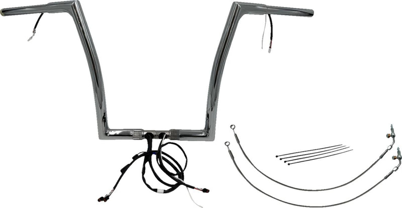 FAT Baggers INC. EZ Install Wired 1-1/4" Flat Top Handlebar Kit - Chrome - 701914