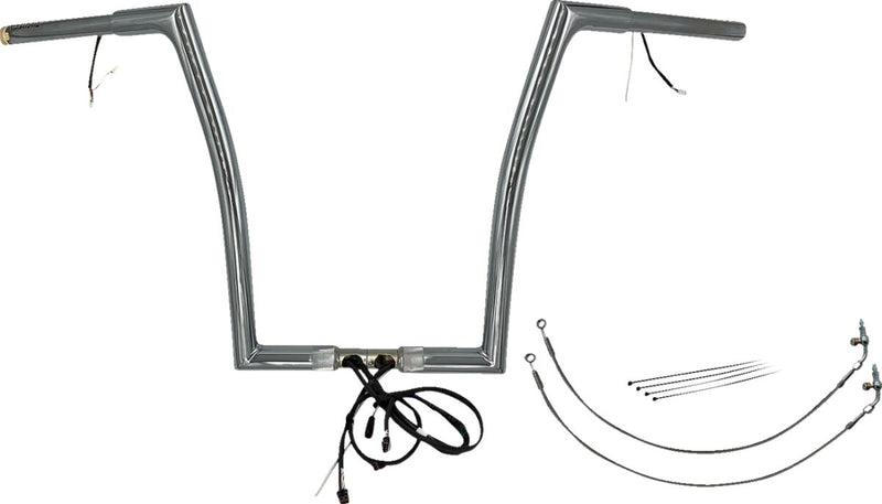 FAT Baggers INC. EZ Install Wired 1-1/4" Flat Top Handlebar Kit - Chrome - 701916