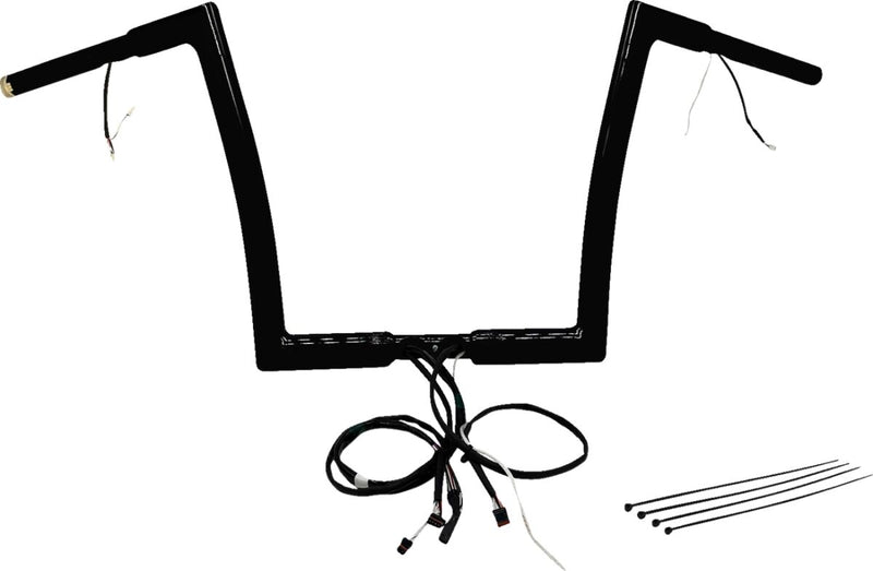 FAT Baggers INC. EZ Install Wired 1-1/4" Flat Top Handlebar Kit - Black, Gloss - 702912-B