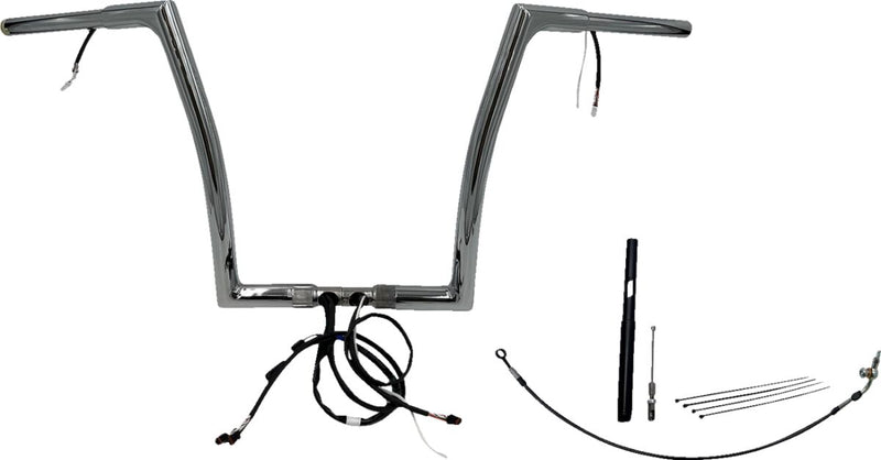 FAT Baggers INC. EZ Install Wired 1-1/4" Flat Top Handlebar Kit - Chrome - 712914