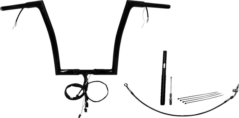 FAT Baggers INC. EZ Install Wired 1-1/4" Flat Top Handlebar Kit - Black, Gloss - 712914-B