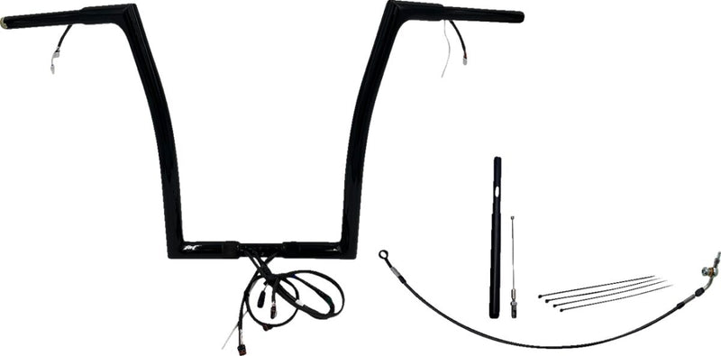 FAT Baggers INC. EZ Install Wired 1-1/4" Flat Top Handlebar Kit - Black, Gloss - 712916-B