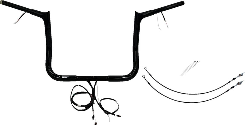 FAT Baggers INC. EZ Install Wired 1-1/4" Pointed Top Handlebar Kit - Black, Gloss - 901212-B
