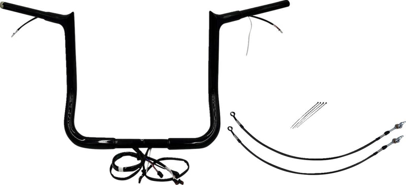 FAT Baggers INC. EZ Install Wired 1-1/4" Pointed Top Handlebar Kit - Black, Gloss - 901214-B