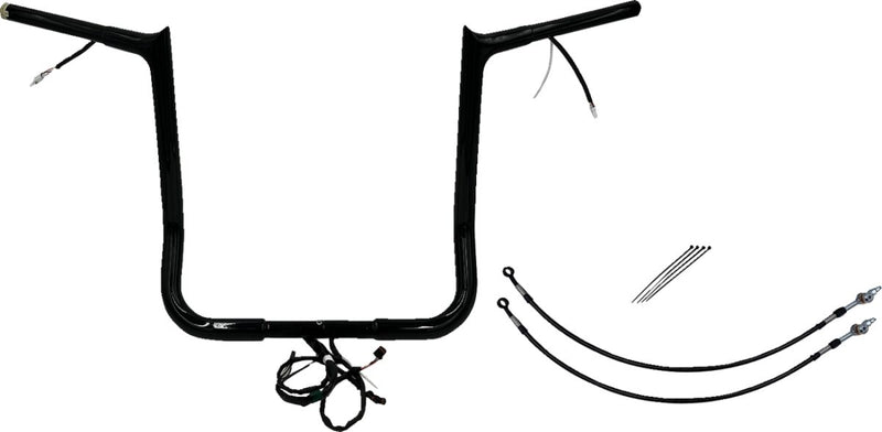 FAT Baggers INC. EZ Install Wired 1-1/4" Pointed Top Handlebar Kit - Black, Gloss - 901216-B