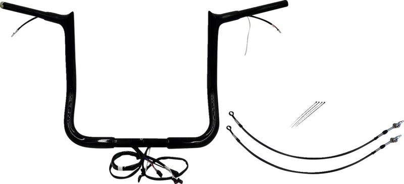 FAT Baggers INC. EZ Install Wired 1-1/4" Pointed Top Handlebar Kit - Black, Gloss - 902214-B
