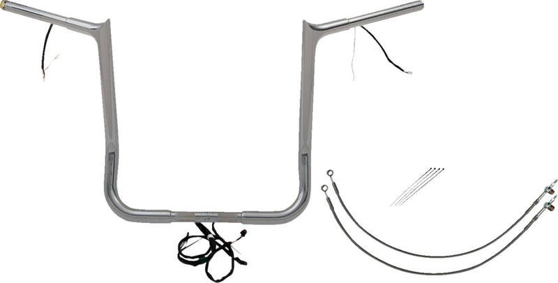 FAT Baggers INC. EZ Install Wired 1-1/4" Pointed Top Handlebar Kit - Chrome - 902216