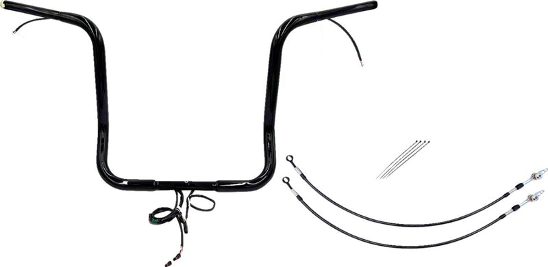FAT Baggers INC. EZ Install Wired 1-1/4" Pointed Top Handlebar Kit - Black, Gloss - 902216-B