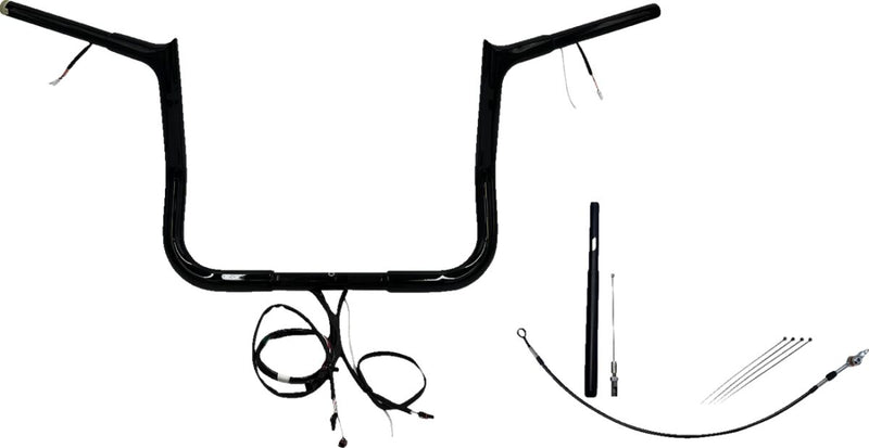 FAT Baggers INC. EZ Install Wired 1-1/4" Pointed Top Handlebar Kit - Black, Gloss - 912012-B