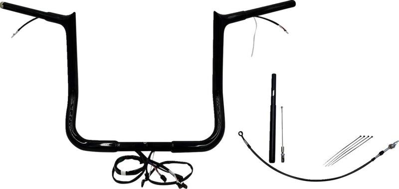 FAT Baggers INC. EZ Install Wired 1-1/4" Pointed Top Handlebar Kit - Black, Gloss - 912014-B