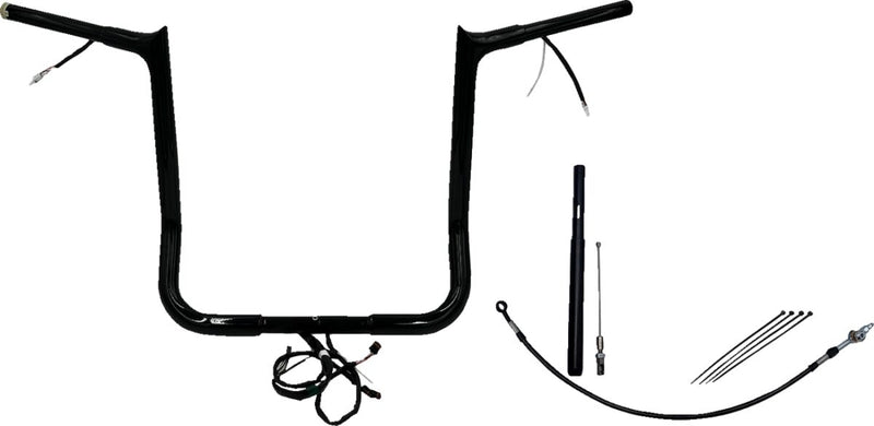 FAT Baggers INC. EZ Install Wired 1-1/4" Pointed Top Handlebar Kit - Black, Gloss - 912016-B