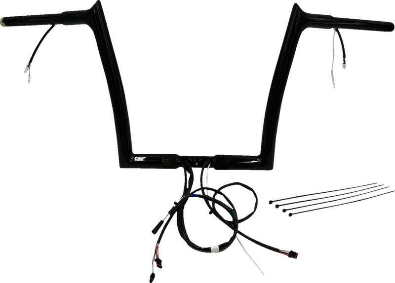 FAT Baggers INC. EZ Install Wired 1-1/4" Pointed Top Handlebar Kit - Black, Gloss - 901912-B