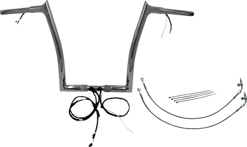 FAT Baggers INC. EZ Install Wired 1-1/4" Pointed Top Handlebar Kit - Chrome - 901914
