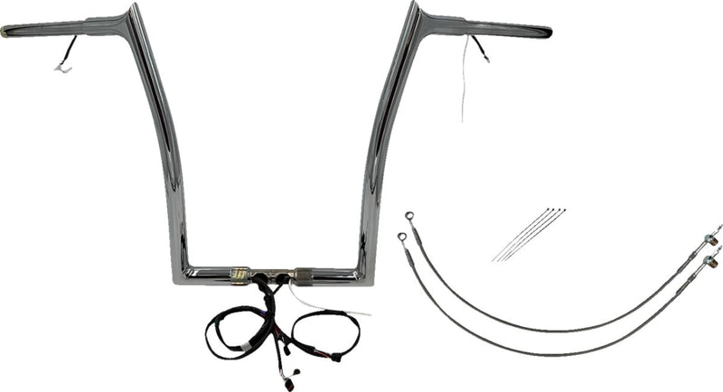 FAT Baggers INC. EZ Install Wired 1-1/4" Pointed Top Handlebar Kit - Chrome - 901916