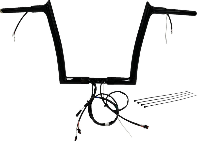 FAT Baggers INC. EZ Install Wired 1-1/4" Pointed Top Handlebar Kit - Black, Gloss - 902912-B