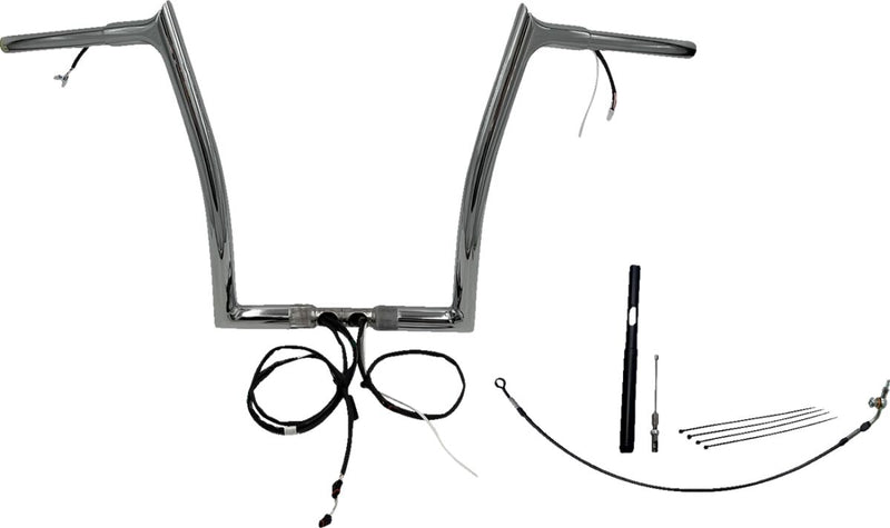 FAT Baggers INC. EZ Install Wired 1-1/4" Pointed Top Handlebar Kit - Chrome - 912914