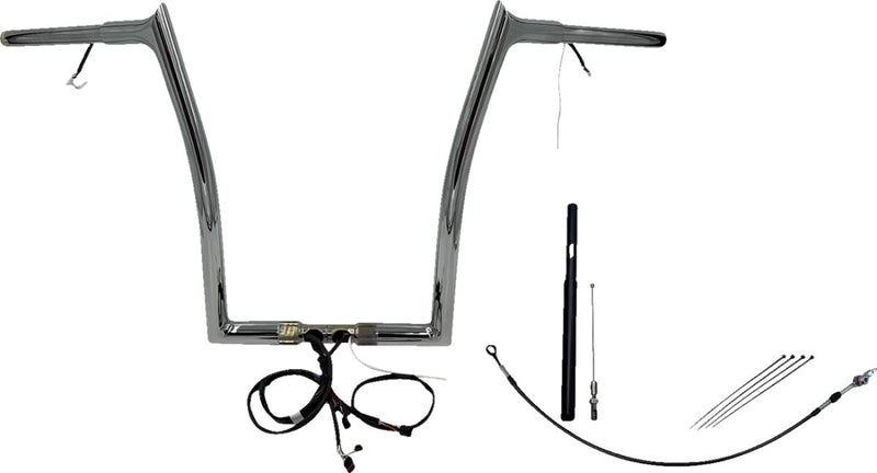 FAT Baggers INC. EZ Install Wired 1-1/4" Pointed Top Handlebar Kit - Chrome - 912916