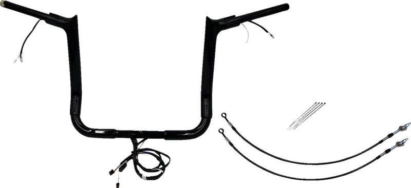 FAT Baggers INC. EZ Install Wired 1-1/2" Pointed Top Handlebar Kit - Black, Gloss - 801214-B