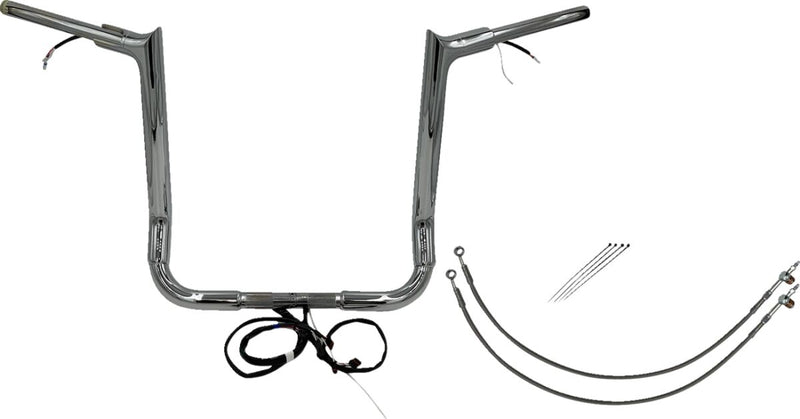FAT Baggers INC. EZ Install Wired 1-1/2" Pointed Top Handlebar Kit - Chrome - 802216