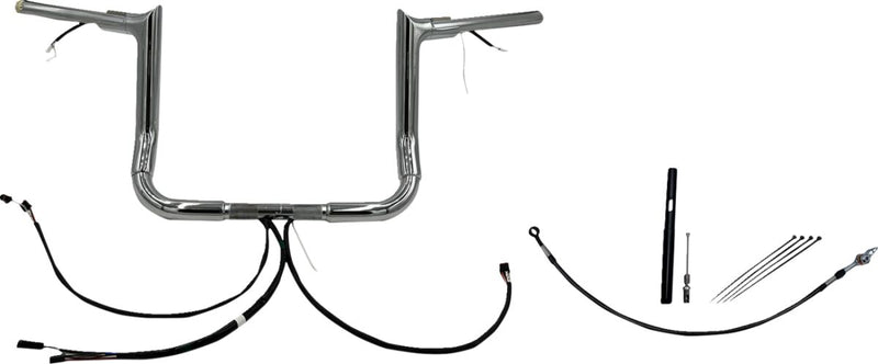 FAT Baggers INC. EZ Install Wired 1-1/2" Pointed Top Handlebar Kit - Chrome - 812012