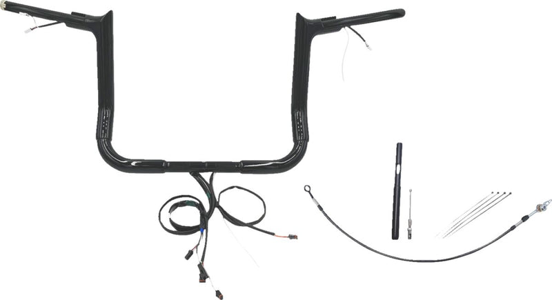 FAT Baggers INC. EZ Install Wired 1-1/2" Pointed Top Handlebar Kit - Black, Gloss - 812012-B