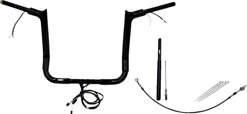 FAT Baggers INC. EZ Install Wired 1-1/2" Pointed Top Handlebar Kit - Black, Gloss - 812014-B