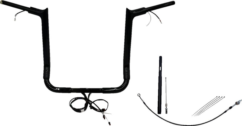 FAT Baggers INC. EZ Install Wired 1-1/2" Pointed Top Handlebar Kit - Black, Gloss - 812016-B
