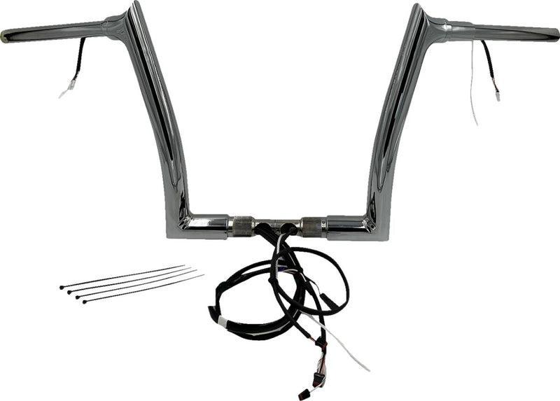 FAT Baggers INC. EZ Install Wired 1-1/2" Pointed Top Handlebar Kit - Chrome - 801312