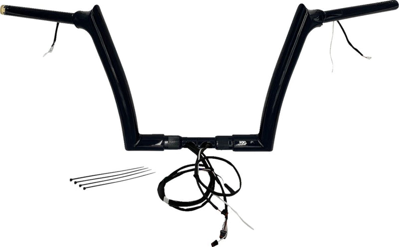 FAT Baggers INC. EZ Install Wired 1-1/2" Pointed Top Handlebar Kit - Black, Gloss - 801312-B