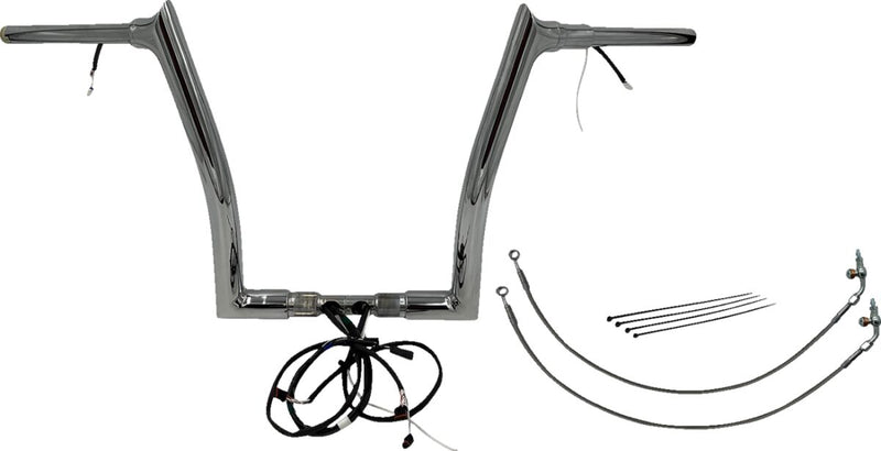 FAT Baggers INC. EZ Install Wired 1-1/2" Pointed Top Handlebar Kit - Chrome - 801314